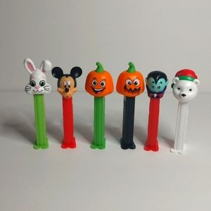 6 Pez Dispensers Mickey Mouse Easter Bunny Halloween Pumpkins Vampire Polar Bear